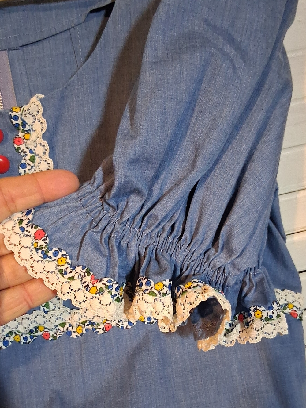 Vintage Blue Prairie Dress - Picture 7 of 7